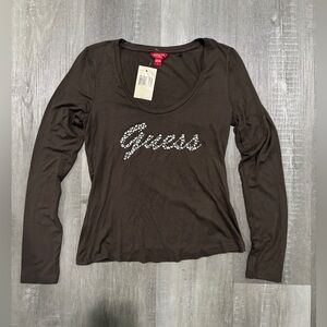Guess Chocolate Long Sleeve Tee